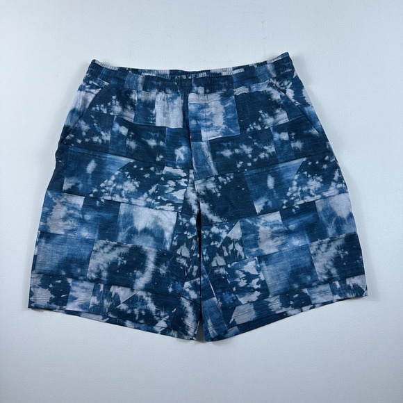 Lululemon Pace Breaker 9" Lined‎ Shorts LM7AAYS BHMI Blue Print Mens XL Active - Picture 1 of 5